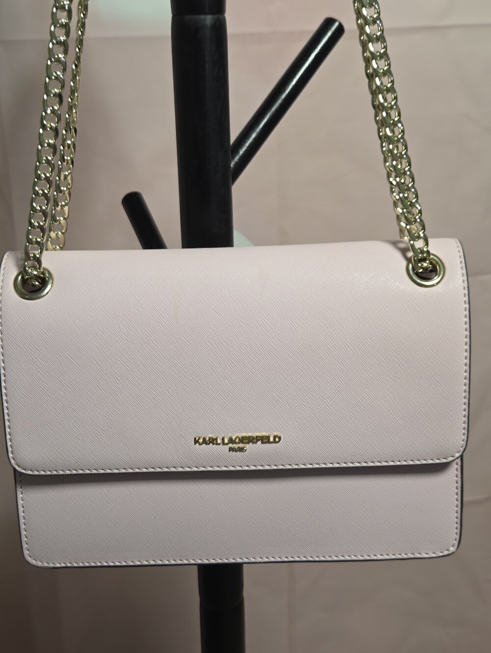 Karl Lagerfeld Pink With Gold Chain Shoulder Bag Like New